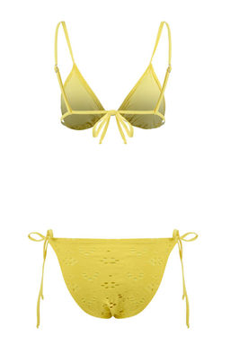 Sar? Dokulu Ucgen Baglamal? Normal Bel Regular Bikini Tak?m? TBESS24BT00082