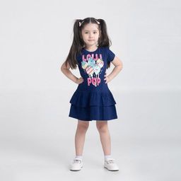 CRB wear/CWKG 62965-41 Платье для девочки, темно-синий/Ex.Cherubino