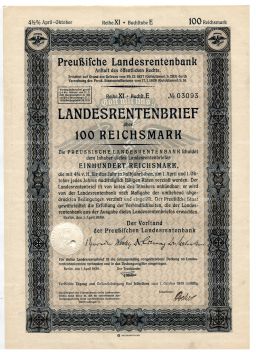 Облигация 4,5% 100 рейхсмарок 1939 года Германия