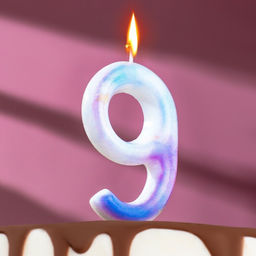 Свеча в торт на шпажке «Звездопад», цифра 9, 9 см, ГИГАНТ