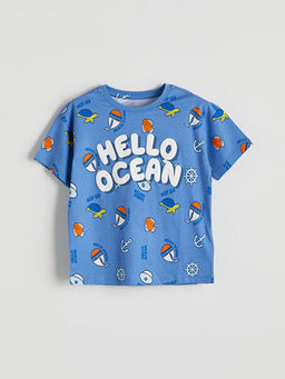 Bask?l? Erkek ?ocuk ?ortlu Pijama Tak?m?