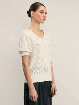 Ажурный джемпер с коротким рукавом / Zarina  фото 4