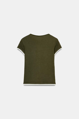 CONTRAST TRIM T-SHIRT - Zara фото 15