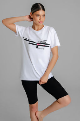 Арт. 5728 Костюм с велосипедками 42-50 (5 шт) Цвет:верх- белый, низ- черный - Калинка фото 9