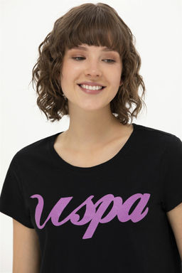 Женская черная футболка с круглым вырезом Неожиданная скидка в корзине - U.s. polo assn фото 2