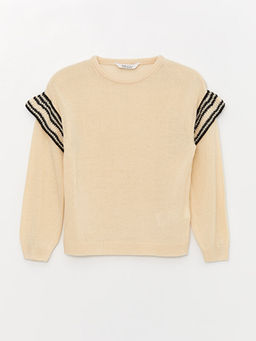 Bisiklet Yaka Uzun Kollu K?z ?ocuk Triko Kazak - Waikiki фото 3