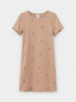 К 1180/нежный бежевый,маленькие мишки сорочка ночная для дев