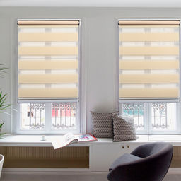 Штора рулонная День-Ночь, 120180 см (с учётом креплений 3,5 см), цвет бежевый - Simaland фото 2