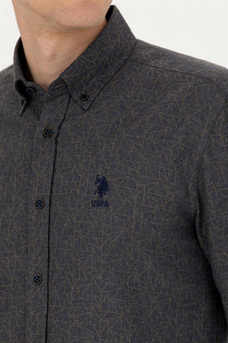 Мужская темно-синяя рубашка с длинным рукавом - U.s. polo assn фото 7