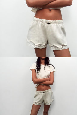 SHORTS COMBINADO ENCAJE / Gris vigor?