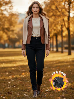 Джинсы МОМ на флисе