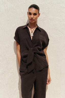 FRONT KNOT SHIRT - Zara фото 2