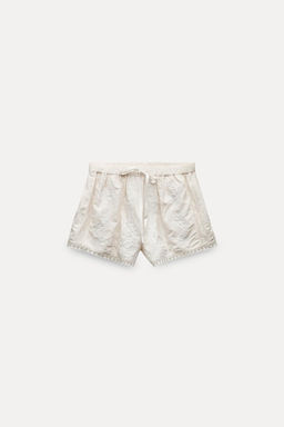 EMBROIDERED LINEN BLEND SHORTS - Zara фото 4