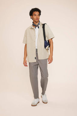 Габардиновые брюки прямого кроя Relax Fit - Defacto фото 4