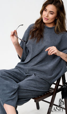 Костюм "Boho" микровельвет серый Цвет:как на фото