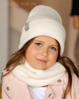 PQ 18 PD 18 Комплект для девочки (колпак+снуд) (52-54)