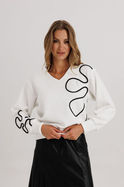 Джемпер Lars Style 1144/1 молочный/черный