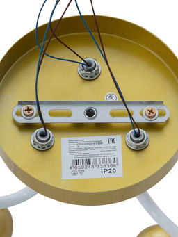 Люстра 12233/3, 3хE27, 60 Вт, золото/белый