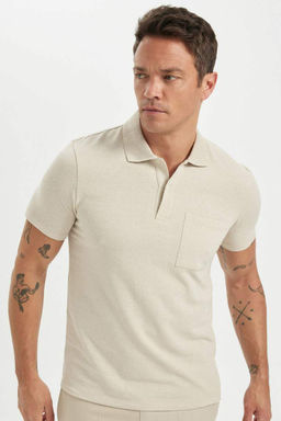 Slim Fit Dar Kesim Basic Duz K?sa Kollu Polo Tisort - Defacto фото 2