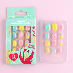 Детские накладные ногти Яркая, стильная, 12 шт.