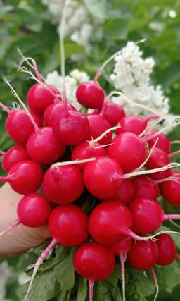 Редис СКАРЛЕТ ГЛОБ  Растёт быстро и очень дружно! Мякоть белая, сочная, вкусная! Сорт устойчив к стрелкованию!