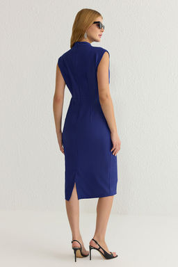 TRENDYOLMILLA Bordo Vucuda Oturan Dik Yaka Midi Kalem Etek Dokuma Elbise TWOAW20EL0311  фото 55