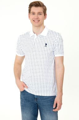 U. S. Polo Assn Мужская белая футболка с воротником-поло