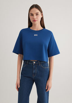 Mavi Logo Bask?l? Lacivert Crop Tisort  фото 3