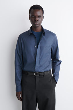 CAMISA SLIM FIT POPELINA DE ALGOD?N CON BOLSILLO - H&m фото 2