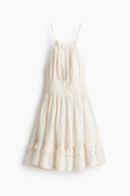 Vestido acampanado en mezcla de lino