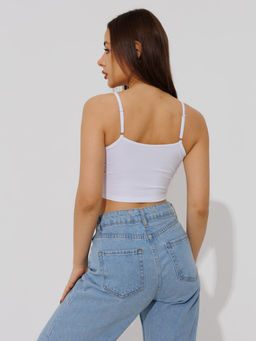 Женский топ на бретелях Lingeamo белый ЛТ-05 (1)  фото 7