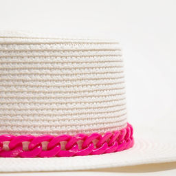 Шляпа женская с цепью MINAKU, белая, размер 56-58