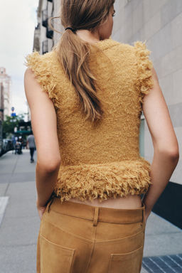 FAUX FUR KNIT TOP - Zara фото 3