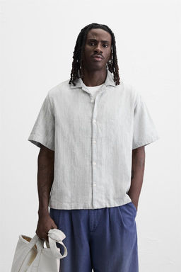 TEXTURED DENIM SHIRT - Zara фото 10