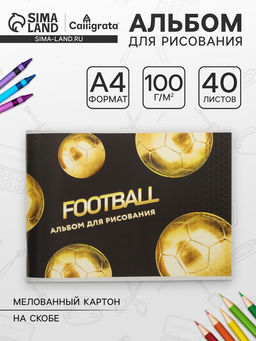 Цена за 3 шт. Альбом для рисования Calligrata «Победитель» А4, 40 листов на скрепке, обложка мелованный картон, блок 100 г/м²