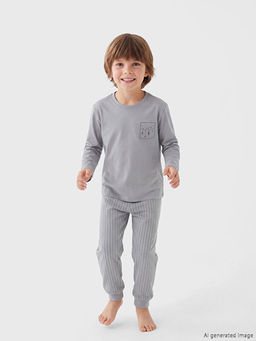 Bisiklet Yaka Erkek ?ocuk Pijama Tak?m