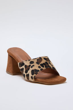 Trendyol Shoes Leopar Desenli Blok Topuklu Kahverengi Kad?n Topuklu Terlik TAKSS25TO00000 - Trendyolmilla фото 4