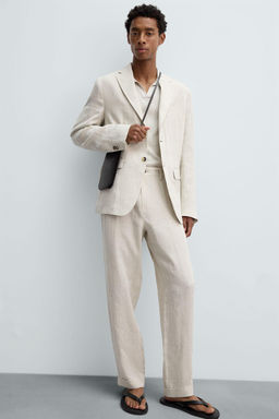 100% LINEN SUIT TROUSERS - Zara фото 15