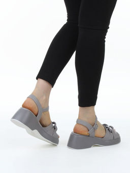 08-XL693-9 GRAY Босоножки женские (натуральная кожа)