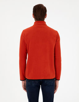 Kiremit Regular Fit Yar_m Fermuarl_ Polar Sweatshirt