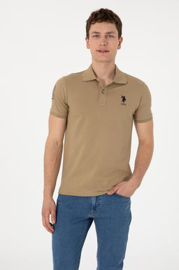 Erkek Slim Fit Polo Yaka Haki Basic Ti__rt Sepette S_rpriz _ndirim