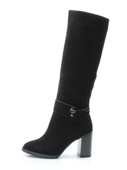 02-DL17-57 BLACK Сапоги зимние женские (натуральная замша, натуральный мех) - Фабричный китай фото 8