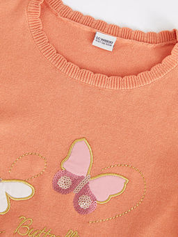 Bisiklet Yaka Nak?? Detayl? Uzun Kollu K?z ?ocuk Triko Kazak - Waikiki фото 3