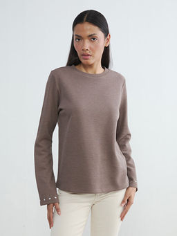 Bisiklet Yaka ?nci Detayl? Bluz