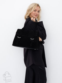 Сумка женская кожаная 1092M black Polina&Eiterou