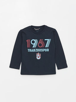 Bisiklet Yaka Uzun Kollu Trabzon Bask?l? Erkek Bebek Ti??rt