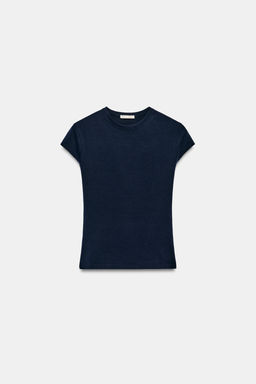 CAMISETA ENTALLADA MANGA CORTA / Marino - Zara фото 7