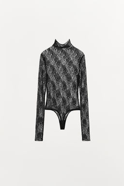 LACE BODYSUIT WITH LONG SLEEVES - Zara фото 8