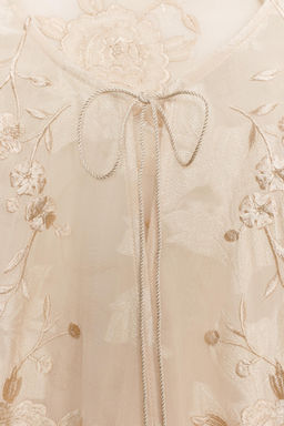 BLUSA BORDADOS FLECOS ZW COLLECTION / Crudo / Beige - Zara фото 10