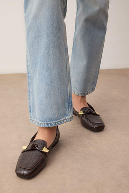 Koyu Kahverengi Kad?n Loafer Ayakkab? TAKAW26LA00012 - Trendyolmilla фото 3